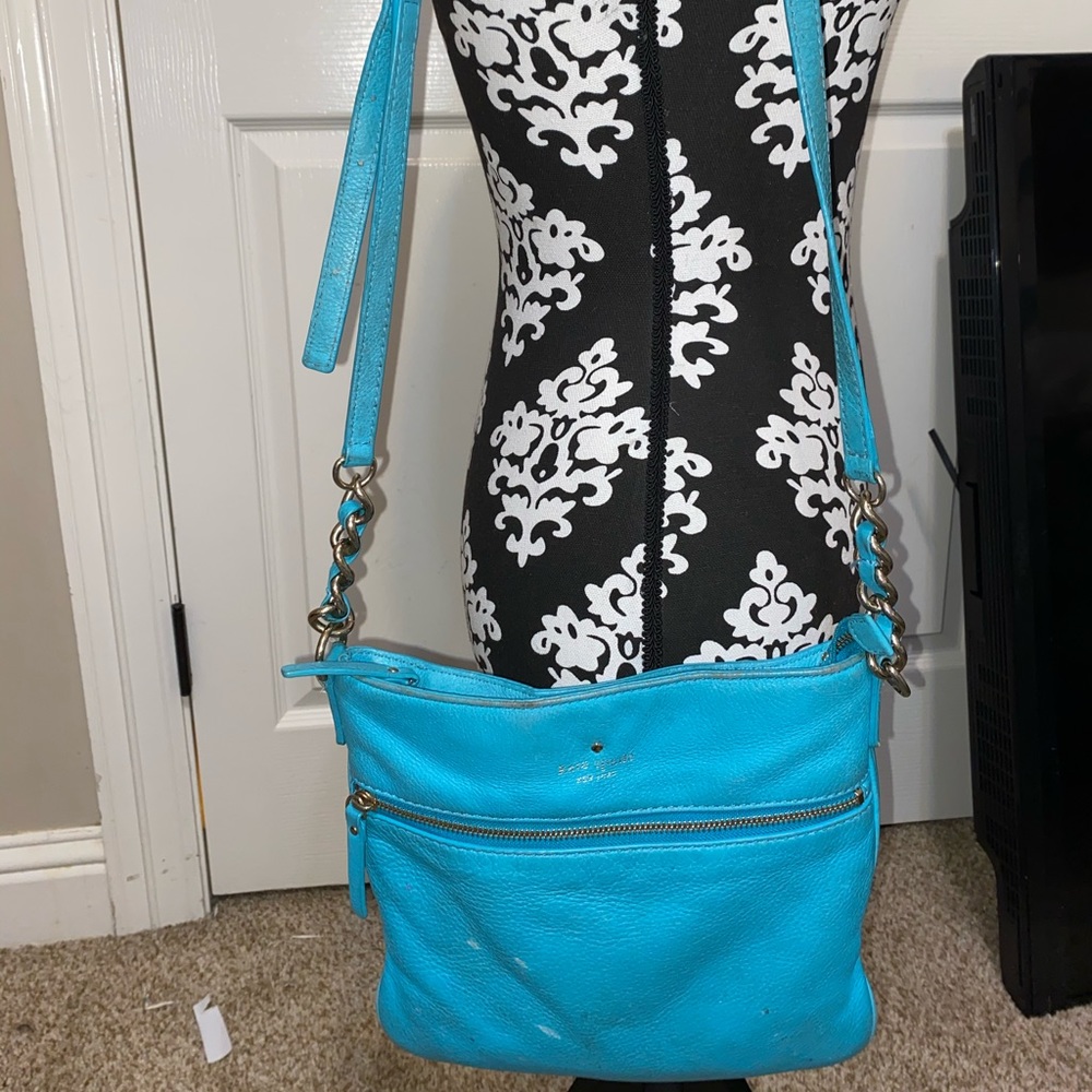 Kate Spade Blue Pebbled Leather Crossbody